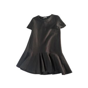 Zara Trafaluc Black Drop Waist Mini Dress Short Sleeve Fit & Flare - Size Small